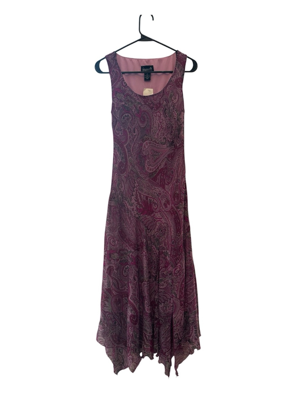 NWT Biyaycda Y2K Style Sleeveless Paisley Maxi Dress in Plum Size Small